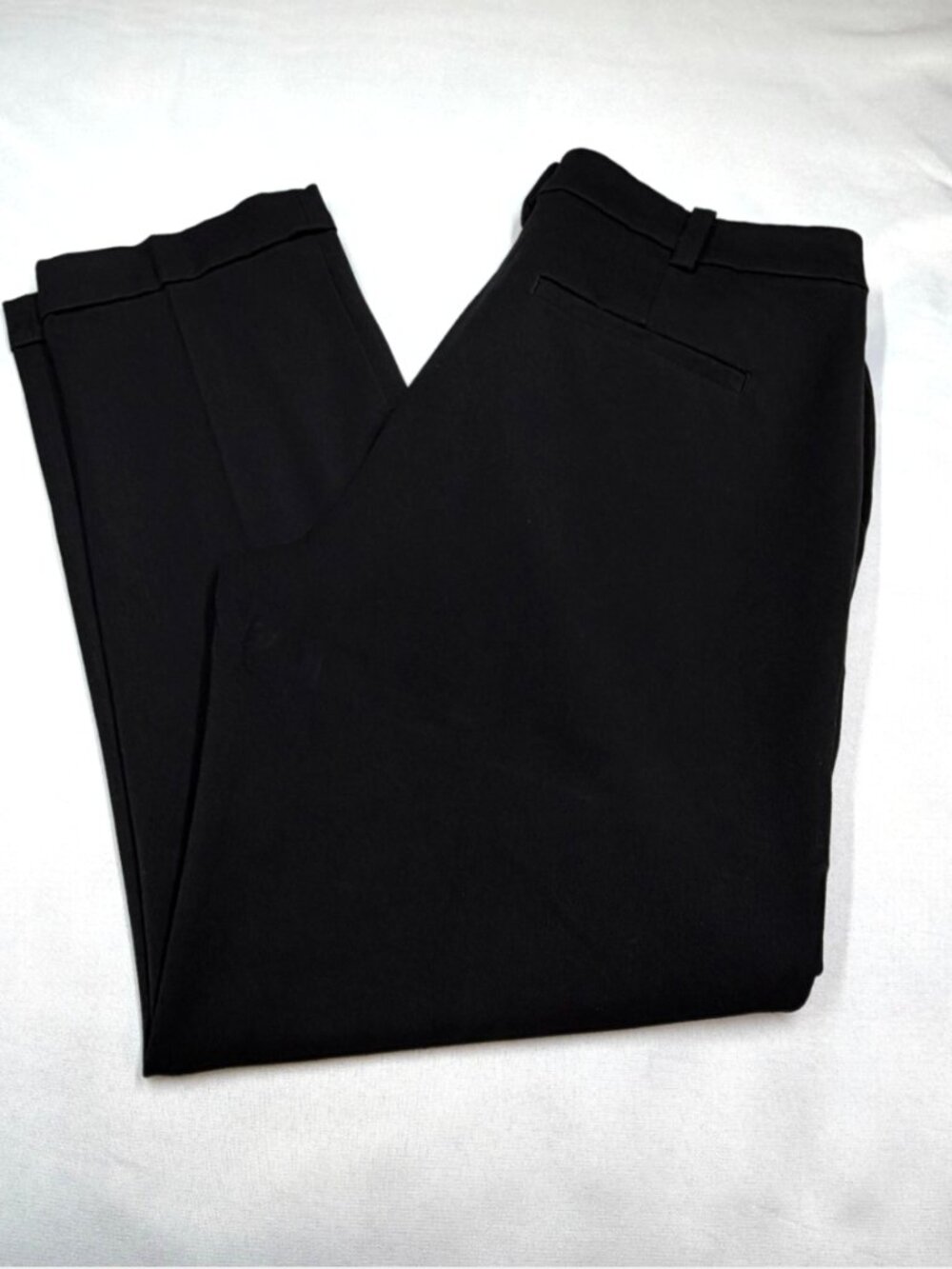 LOFT Black Dress Pants Size 10 Cuffed Hem Slim Career Work Trousers
